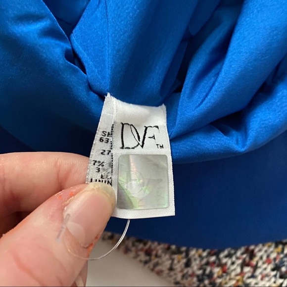 Diane von Furstenberg Bevin Blue Sheath Dress sz 0 - Picture 10 of 14